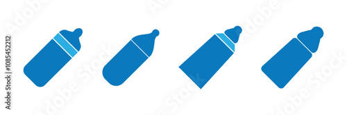 Baby bottle icon vector set. Kids toys . illustration sign collection. child symbol or logo.