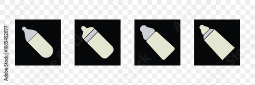 Baby bottle clipart vector illustration.
