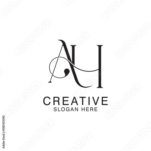 Modern Creative AH Logo Design. icon initial Based Monogram and Letters in Luxury vector photo