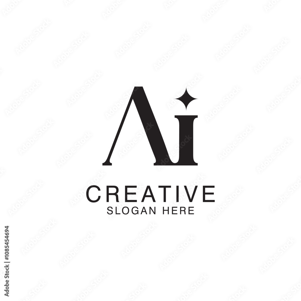 Modern Creative AI Logo Design. icon initial Based Monogram and Letters in Luxury vector Modern Creative AI Logo Design. icon initial Based Monogram and Letters in Luxury vector