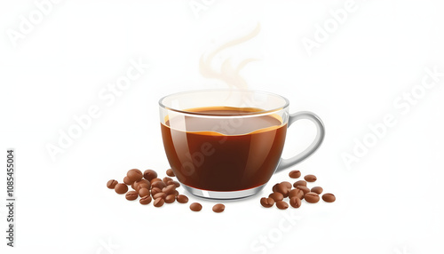 Coffee magic with white shades, png