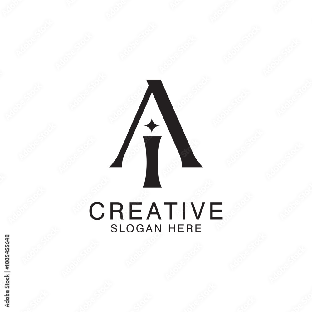 Modern Creative AI Logo Design. icon initial Based Monogram and Letters in Luxury vector Modern Creative AI Logo Design. icon initial Based Monogram and Letters in Luxury vector