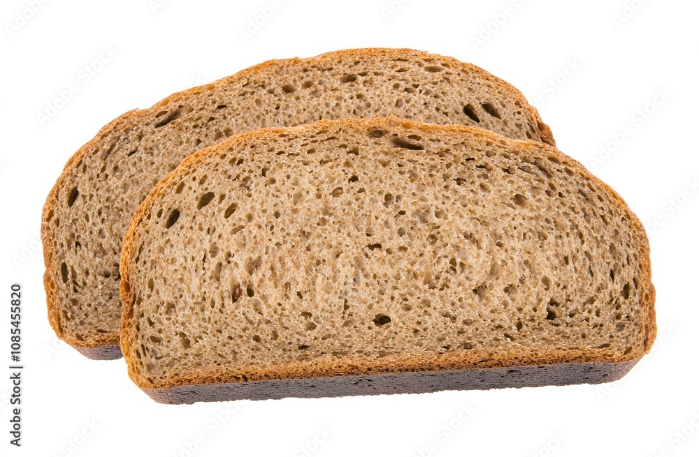 Two Slices Of Freshly Baked Brown Bread Two Slices Of Freshly Baked Brown Bread