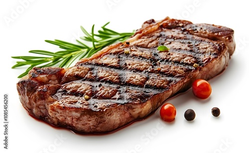 Grilled Steak Rosemary Garnish Delicious Food photo