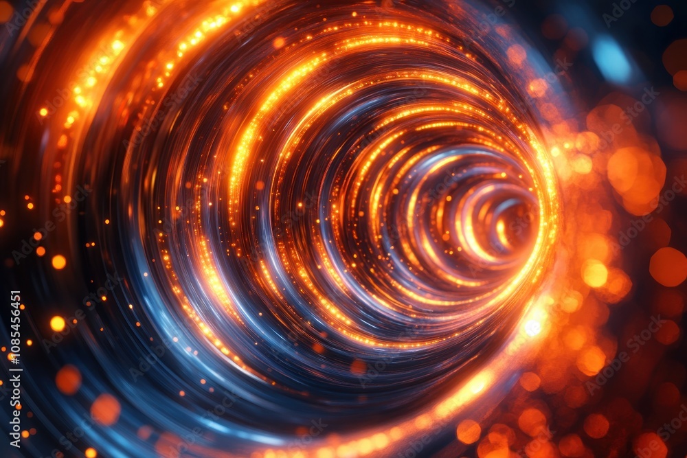 Abstract Glowing Arcs Intertwining A Visual Representation of Attachment, Relationship, and Symbolic Connection in Dynamic, Energetic, and Spiraling Forms The image depicts luminous, fiery arcs