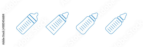 Baby bottle icon set. for mobile concept and web design. vector illustration