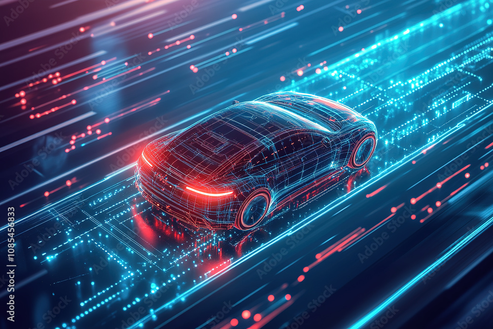 Electric vehicles and autonomous driving concepts driving on urban roads