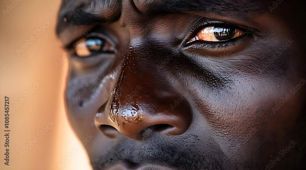 Emotional Close-Up of a Man in Tears Emotional Close-Up of a Man in Tears