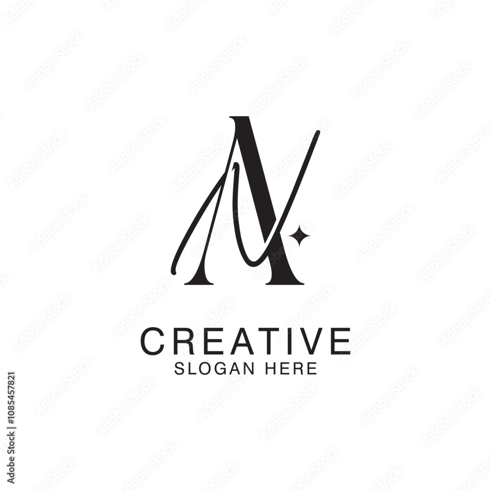 Modern Creative AN Logo Design. icon initial Based Monogram and Letters in Luxury vector Modern Creative AN Logo Design. icon initial Based Monogram and Letters in Luxury vector