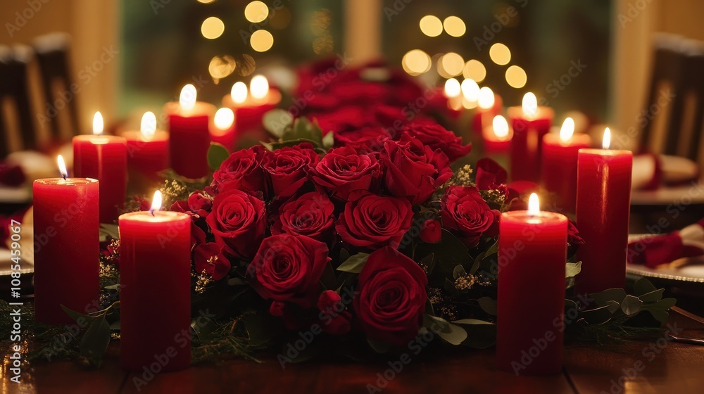 Romantic Anniversary Dinner Glowing Candles, Red Roses, and an Intimate Table Setting for a Joyful Celebration Perfect for Couples Seeking a Memorable Anniversary Experience Capture the Essence of Romantic Anniversary Dinner Glowing Candles, Red Roses, and an Intimate Table Setting for a Joyful Celebration Perfect for Couples Seeking a Memorable Anniversary Experience Capture the Essence of