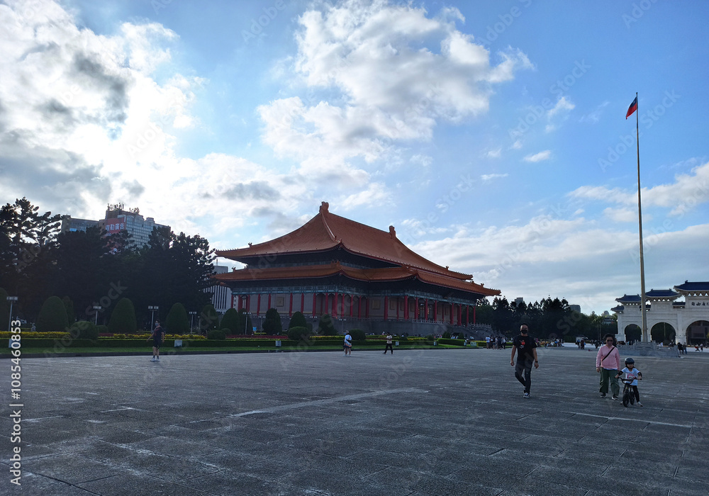Taipei City,Taiwan-13.11.2022:Chiang Kai Shek memorial hall on a sunny day. Taipei city, Taiwan. Taipei City,Taiwan-13.11.2022:Chiang Kai Shek memorial hall on a sunny day. Taipei city, Taiwan.