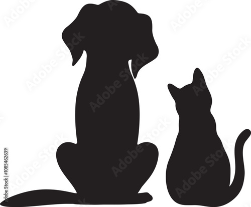 Dog Silhouette Vector Illustration for Professional Pet Branding Designs.