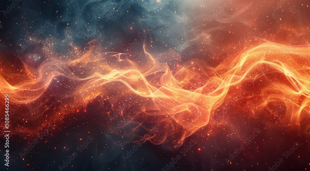 Abstract fiery and smoky wave design. Abstract fiery and smoky wave design.