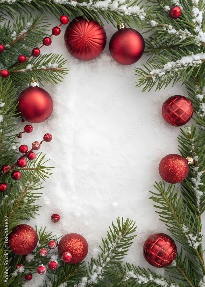 Christmas and New Year red and gold ornament border copy space Christmas and New Year red and gold ornament border copy space