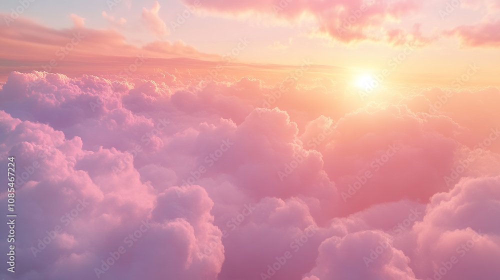 Aerial perspective: sunset, sunset, sea of clouds Aerial perspective: sunset, sunset, sea of clouds