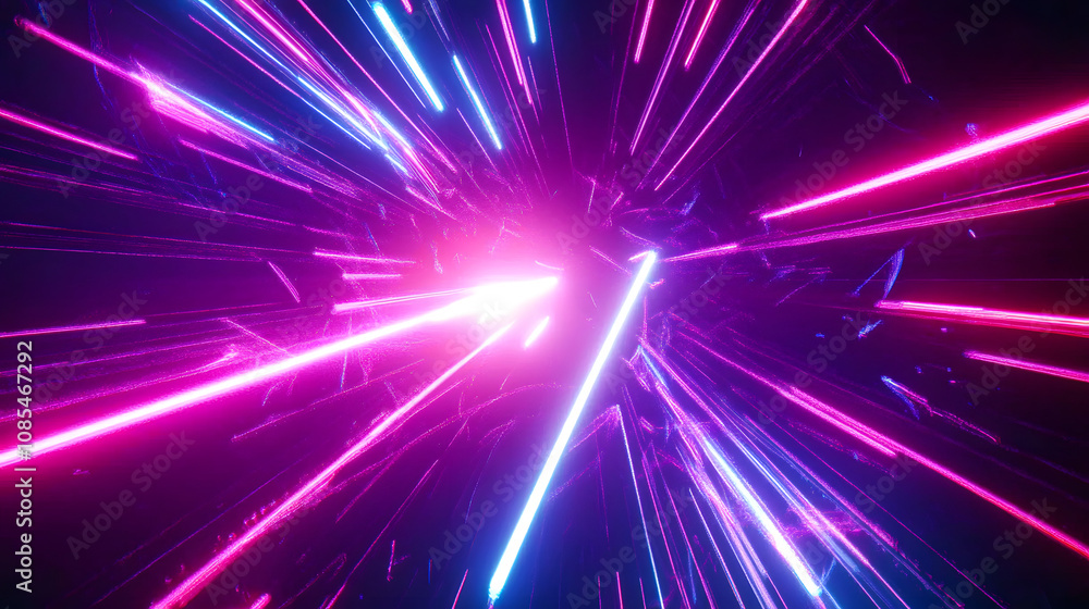 looping 3d animation, abstract ultraviolet background of pink blue neon lines sliding from left to right and back. Flashing lights and gliding particles leaving glowing trails. Power jet looping 3d animation, abstract ultraviolet background of pink blue neon lines sliding from left to right and back. Flashing lights and gliding particles leaving glowing trails. Power jet