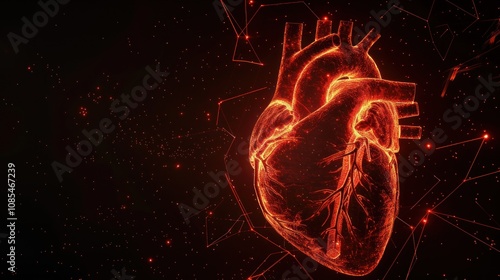 Glowing Digital Human Heart