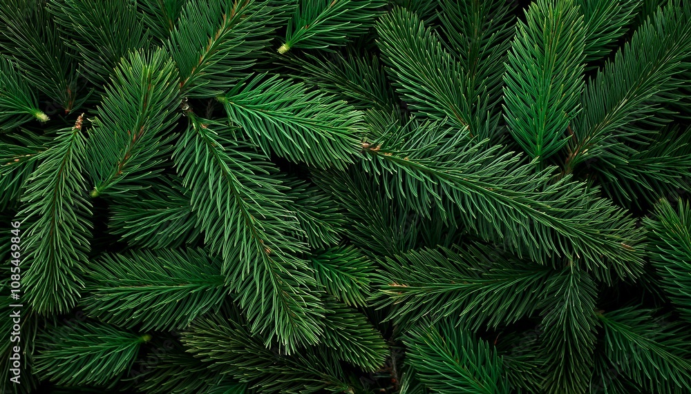 Background of Christmas tree branches. Happy New Year green theme background. 3d rendering. Background of Christmas tree branches. Happy New Year green theme background. 3d rendering.