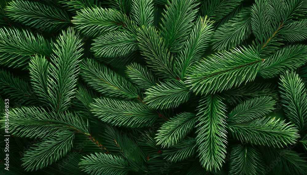 Background of Christmas tree branches. Happy New Year green theme background. 3d rendering. Background of Christmas tree branches. Happy New Year green theme background. 3d rendering.