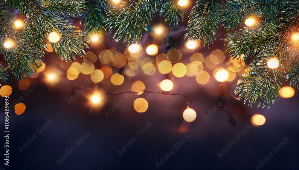 Beautiful Christmas Background with Garland. Illustration AI Generative. Beautiful Christmas Background with Garland. Illustration AI Generative.