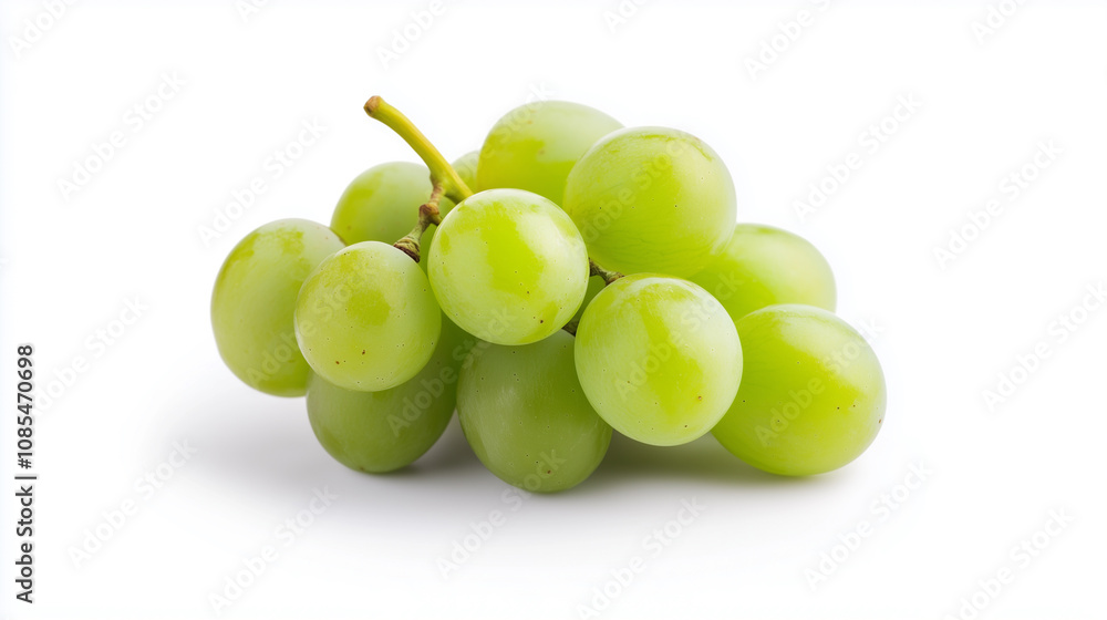 Fresh green grapes are displayed in cluster, showcasing their vibrant color and smooth texture. Fresh green grapes are displayed in cluster, showcasing their vibrant color and smooth texture.