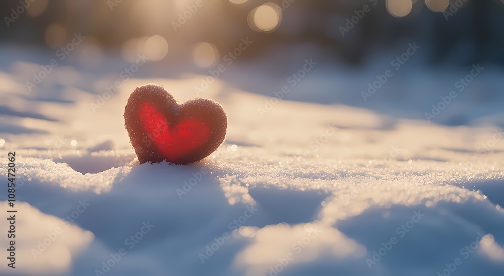 Fototapeta premium heart in the snow