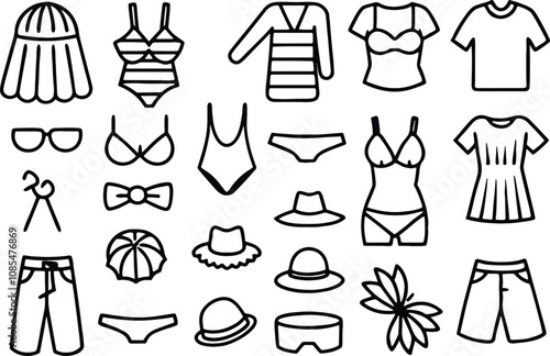set of clothes icons
