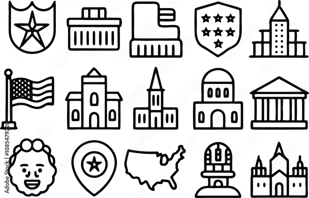 Fototapeta premium set of icons of the city