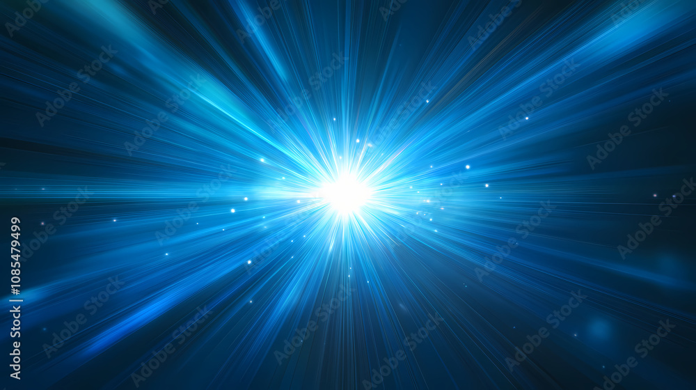 Dynamic blue explosion of light and energy in a cosmic setting, evoking a sense of infinite space and motion. Infinite. Illustration Dynamic blue explosion of light and energy in a cosmic setting, evoking a sense of infinite space and motion. Infinite. Illustration