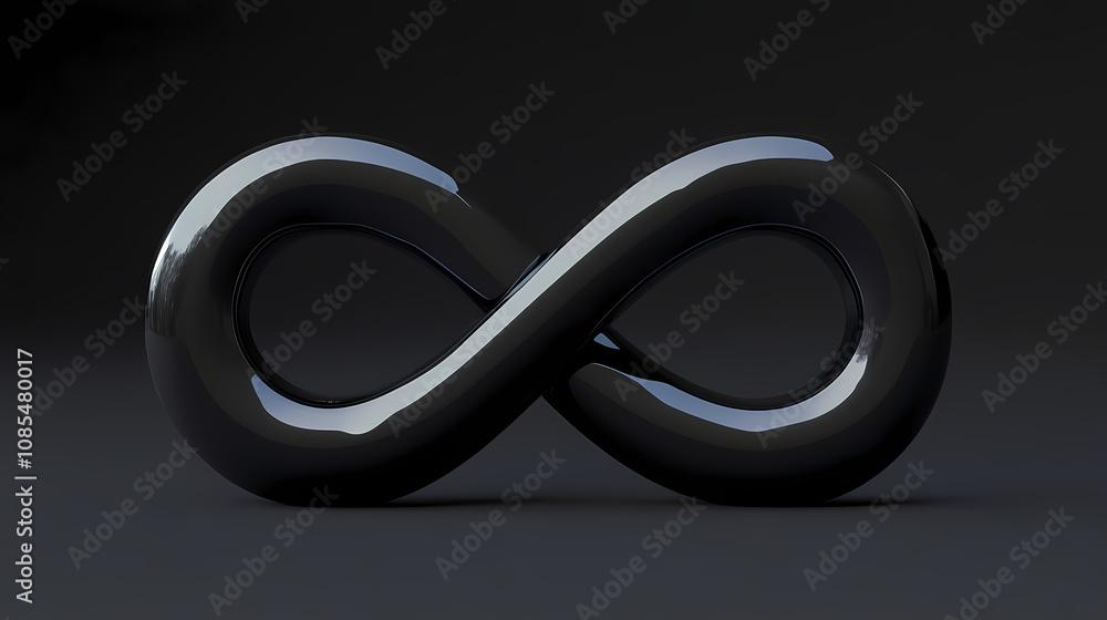Flat black infinity symbol. Infinite. Illustration Flat black infinity symbol. Infinite. Illustration