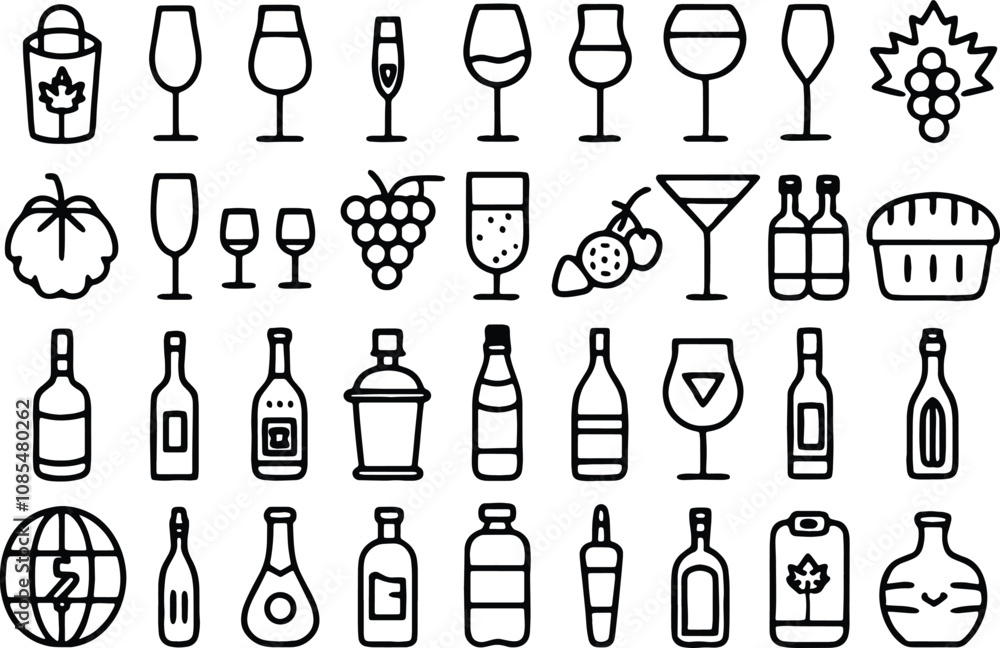set of wine bottles set of wine bottles