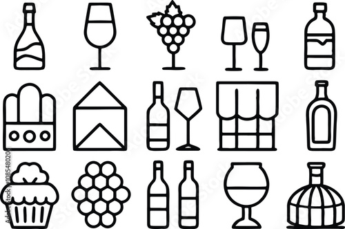 wine bottles and glasses