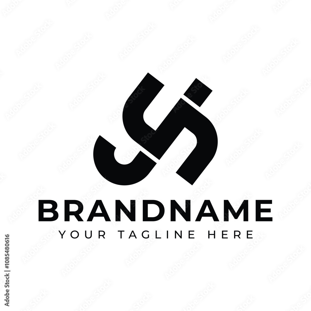 Fototapeta premium Letters JS or SJ Monogram Logo, suitable for any business with SJ or JS initials