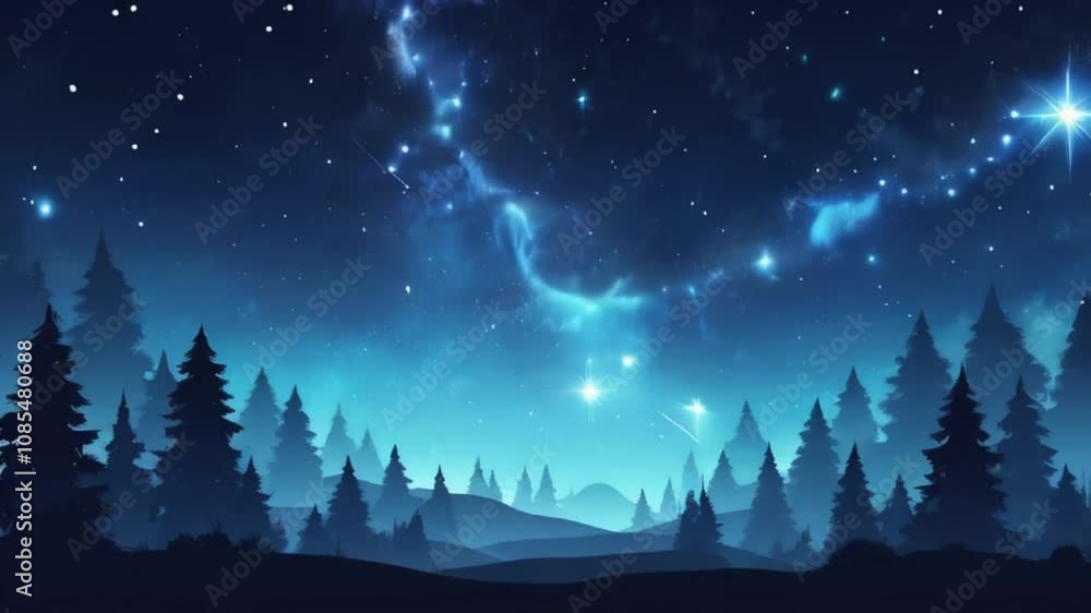 landscape with stars and clouds landscape with stars and clouds
