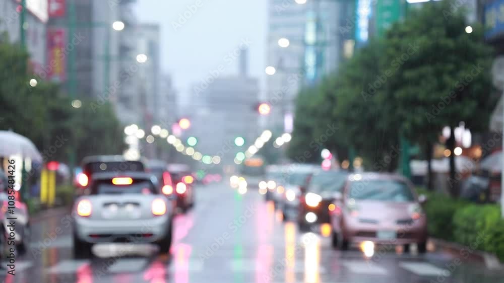 都市風景 道路に降る雨 大雨 豪雨 悪天候 気象 イメージ 都市風景 道路に降る雨 大雨 豪雨 悪天候 気象 イメージ