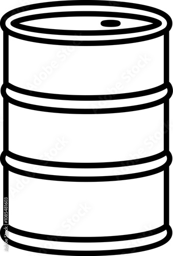 Metal barrel icon in linear style.