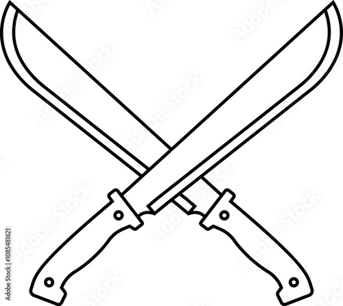 Crossed silhouette icon in linear style.