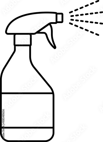 Spray bottle icon in linear style.