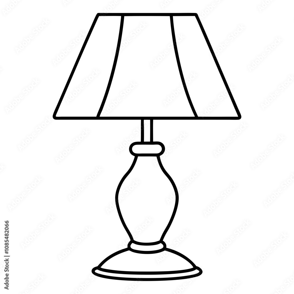 Obraz premium black and white illustration of a lamp. silhouette vector illustration