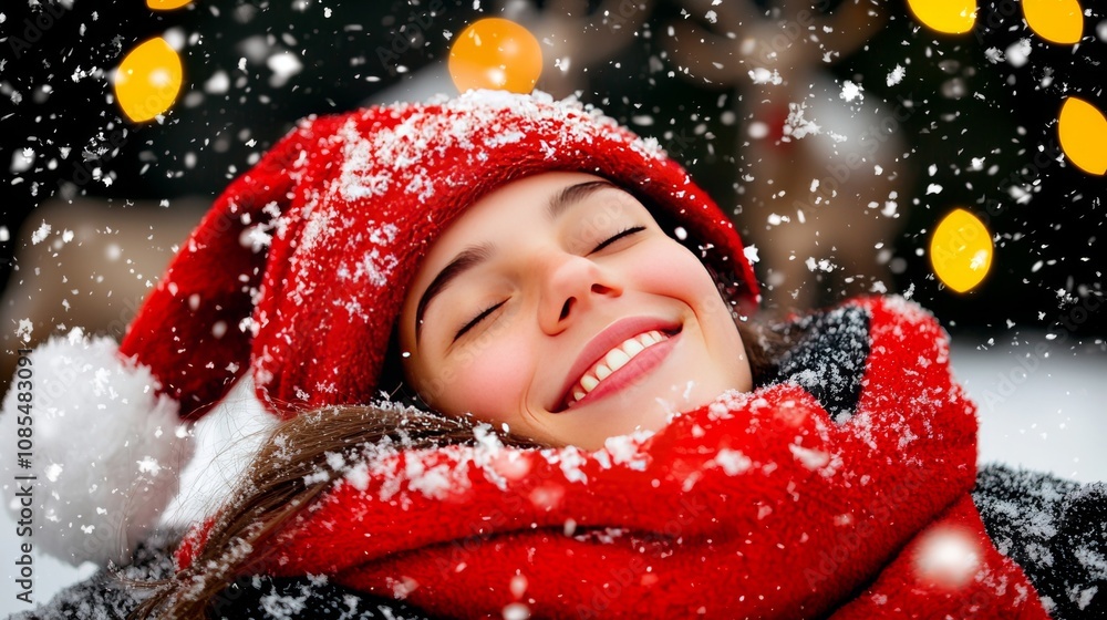 Joyful Winter Wonderland Celebration Outdoor Park Portrait Photography Snowy Atmosphere Close-up View Happiness and Festivity Joyful Winter Wonderland Celebration Outdoor Park Portrait Photography Snowy Atmosphere Close-up View Happiness and Festivity