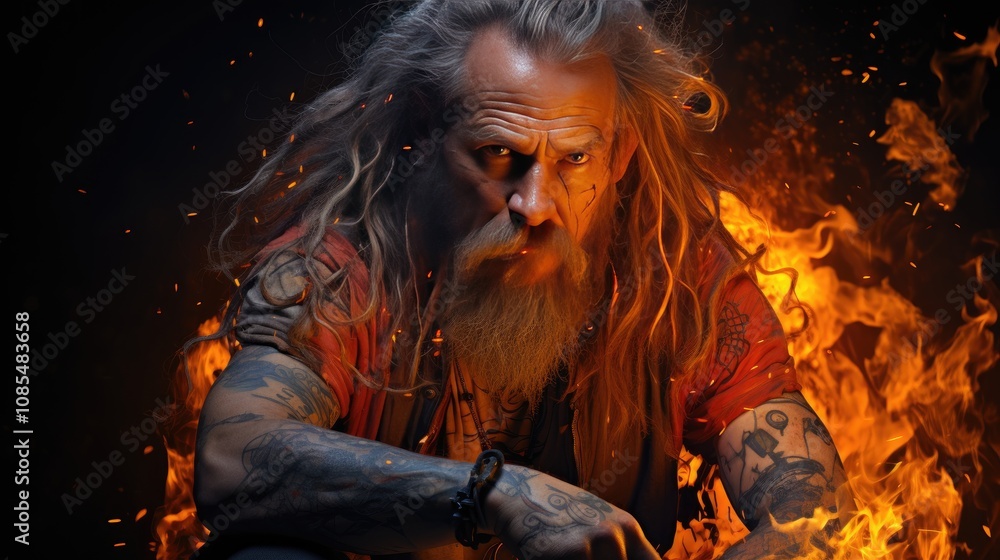 Illustration character of villain man in a dark background, Illustration character of villain man in a dark background,
