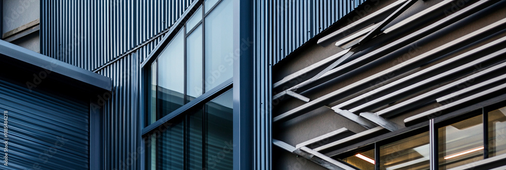 Obraz premium Modern blue building with striking architectural features