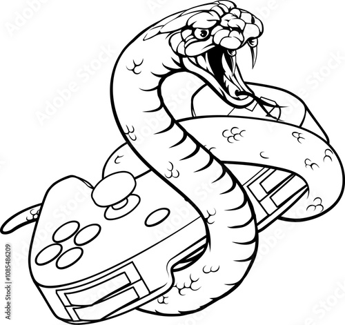 A snake gamer with video game controller sports team animal mascot