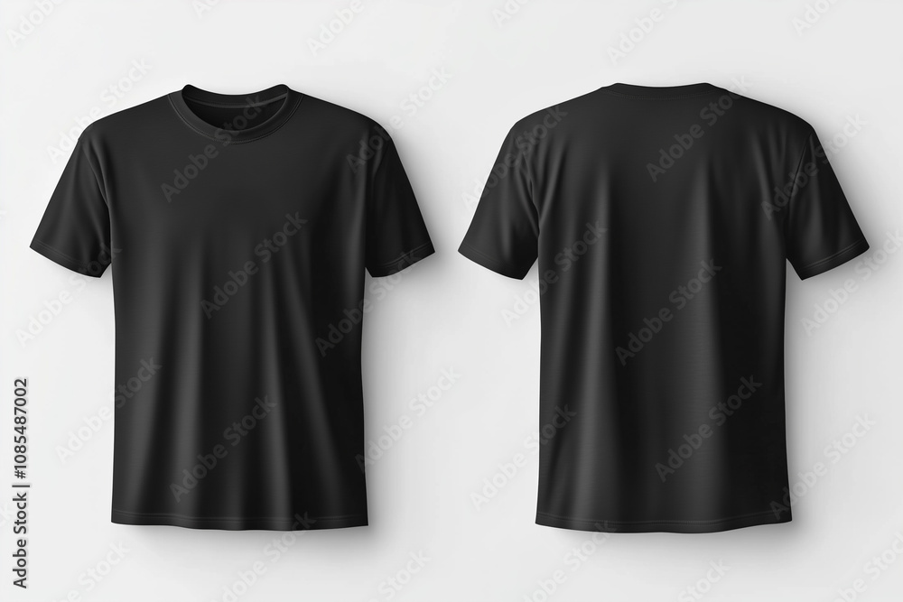 Black Short Sleeve Shirt Template for Front and Back Display, Ideal for Graphic Design, Mockups, and Fashion Merchandise Presentations Black Short Sleeve Shirt Template for Front and Back Display, Ideal for Graphic Design, Mockups, and Fashion Merchandise Presentations