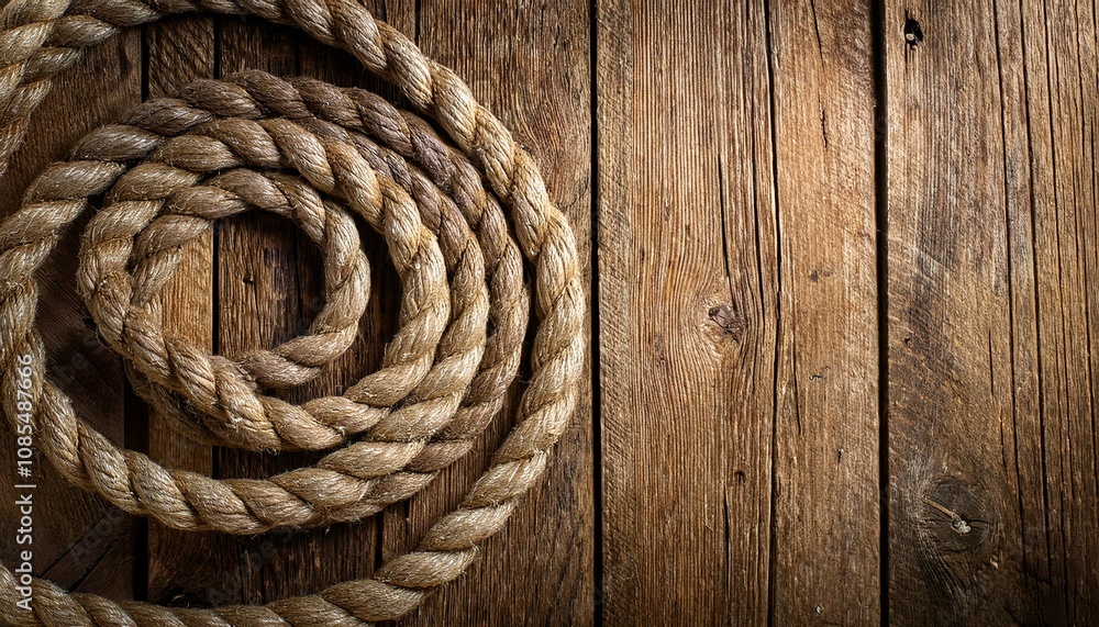 Fototapeta premium rope on wooden background