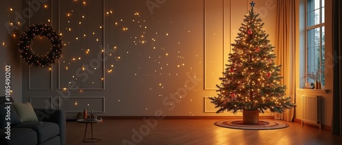christmas tree in the living room