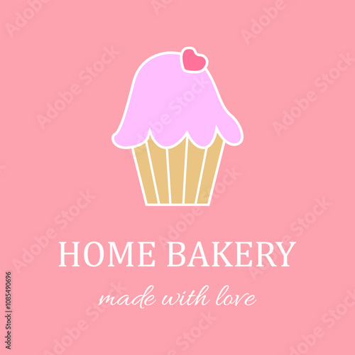 Home bakery. Bakery and dessert logo, sign, template, emblem.  Flat vector design