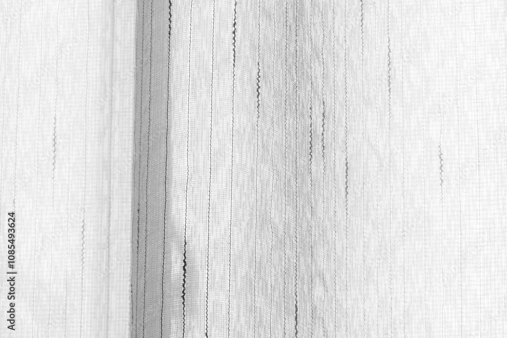Obraz premium White sheer net curtain backdrop. Soft light through the window
