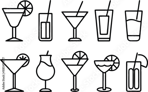 set of cocktails