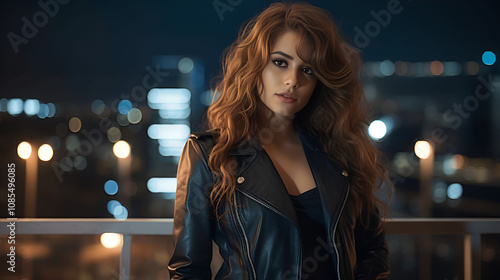 woman in night city